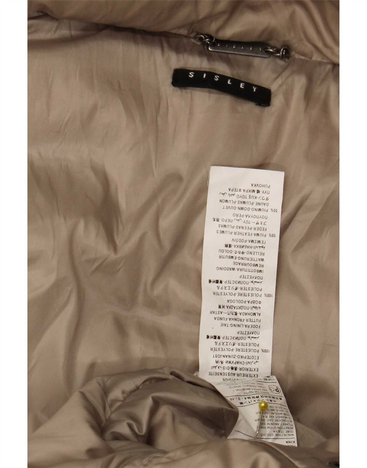 Sisley Abrigo acolchado con doble botonadura y capucha para mujer IT 42 Medium Beige