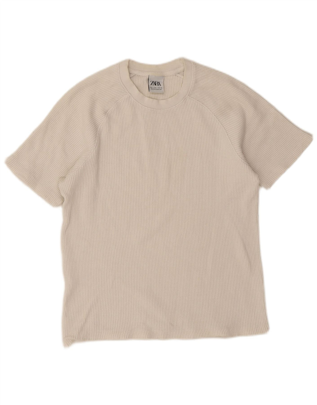 Zara Camiseta Extragrande para Mujer Top UK 10 Small White Cotton
