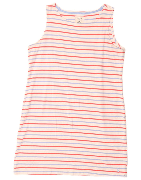 JOULES Vestido tipo camiseta sin mangas para mujer UK 46 Grande Algodón a rayas blancas