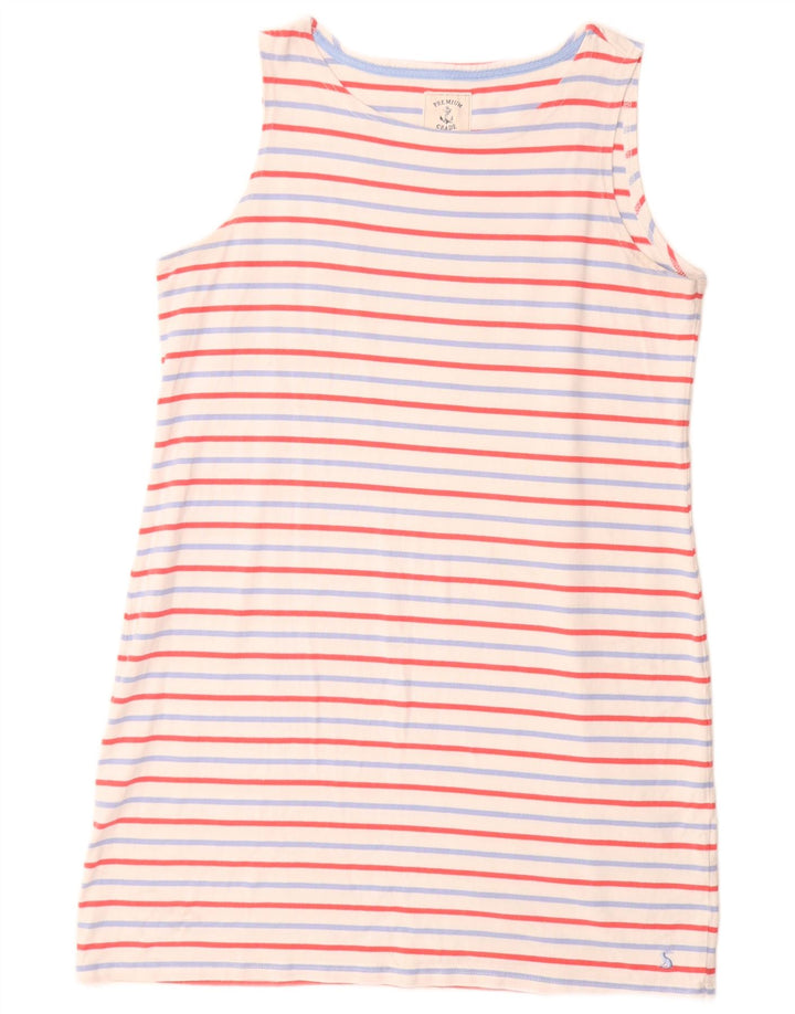 JOULES Vestido tipo camiseta sin mangas para mujer UK 46 Grande Algodón a rayas blancas
