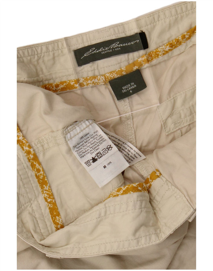 EDDIE BAUER Pantalones cortos chinos para mujer US 6 mediano W34 algodón beige