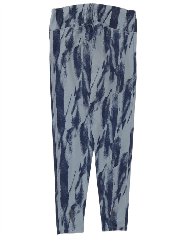 Adidas Leggings Climalite para mujer con patrón abstracto, talla 40, talla grande, color azul