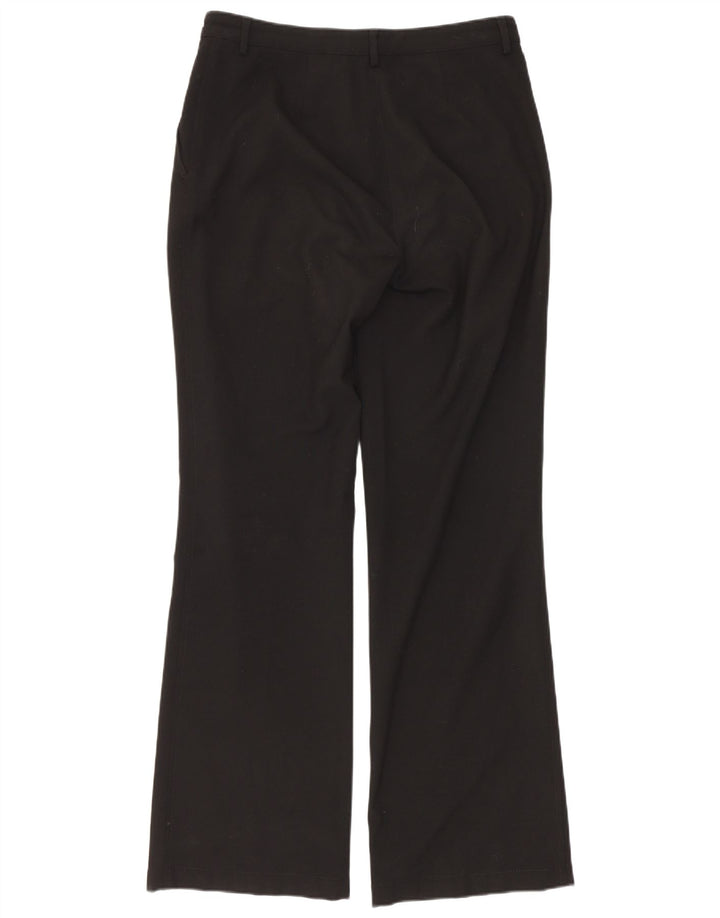Armani Pantalones casuales con corte de bota para mujer UK 12 Medium W28 L30 Poliéster negro