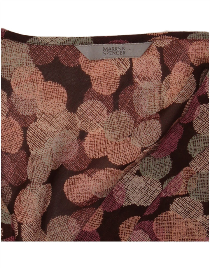 MARKS & SPENCER Blusa sin mangas para mujer UK 40 Medio Púrpura Geométrico