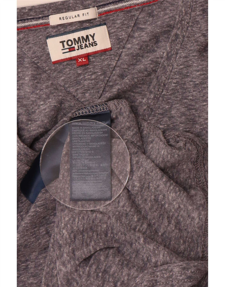 Tommy Hilfiger Camiseta Regular Fit para Hombre Top XL Poliéster Moteado Gris