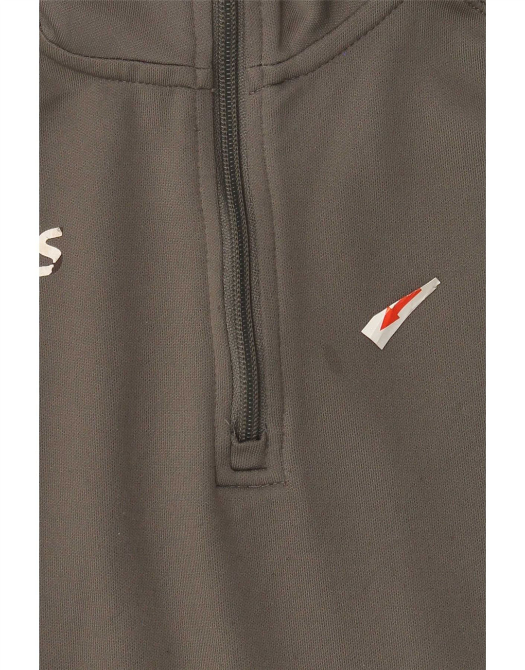 Asics Hombre Zip Neck Pullover Chándal Top Grande Gris Colorblock Poliéster