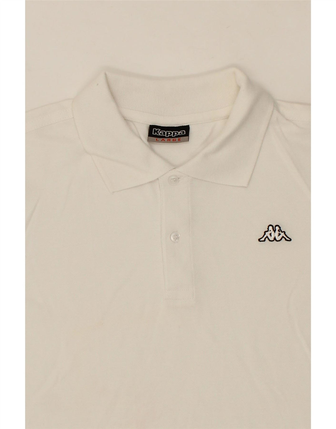 KAPPA Mens Polo Shirt Large White Cotton Vintage Kappa and Second-Hand Kappa from Messina Hembry 