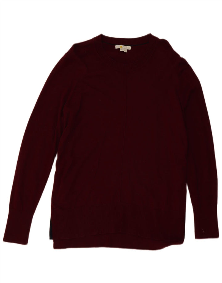 Boden Jersey con cuello barco para hombre de lana burdeos grande