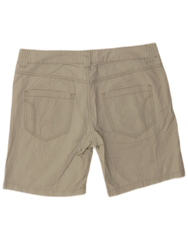 Benetton Pantalones Cortos Informales Mujer UK 10 Small W30 Algodón Caqui