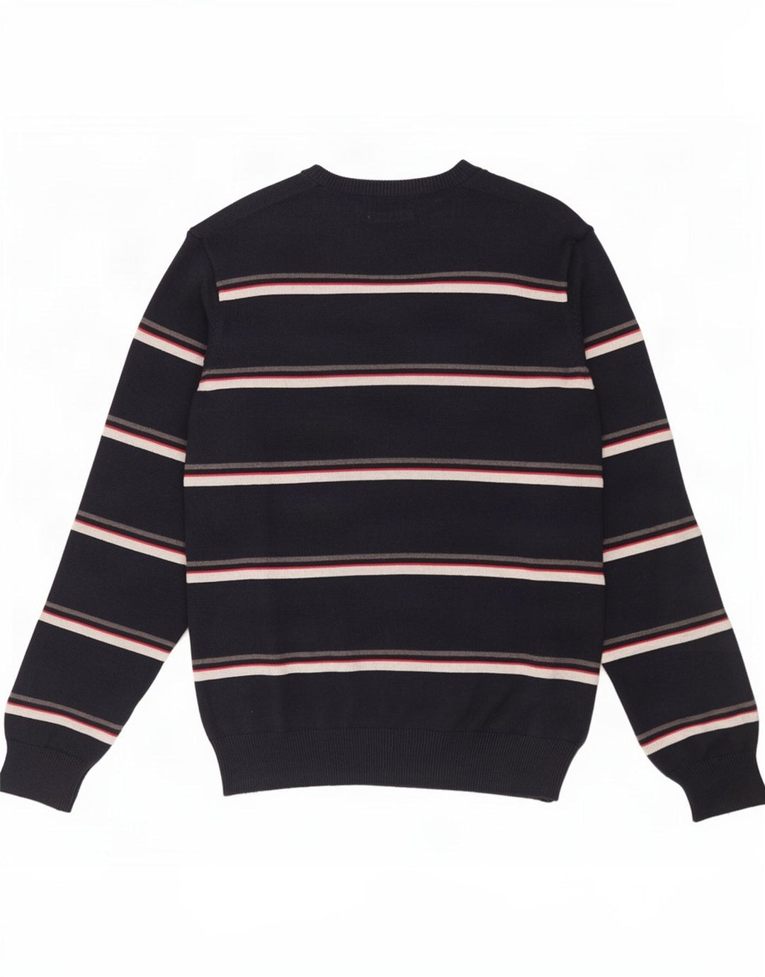 Marks & Spencer Suéter tipo jersey con cuello en V en color azul Harbor para hombre, rayas azul marino medianas