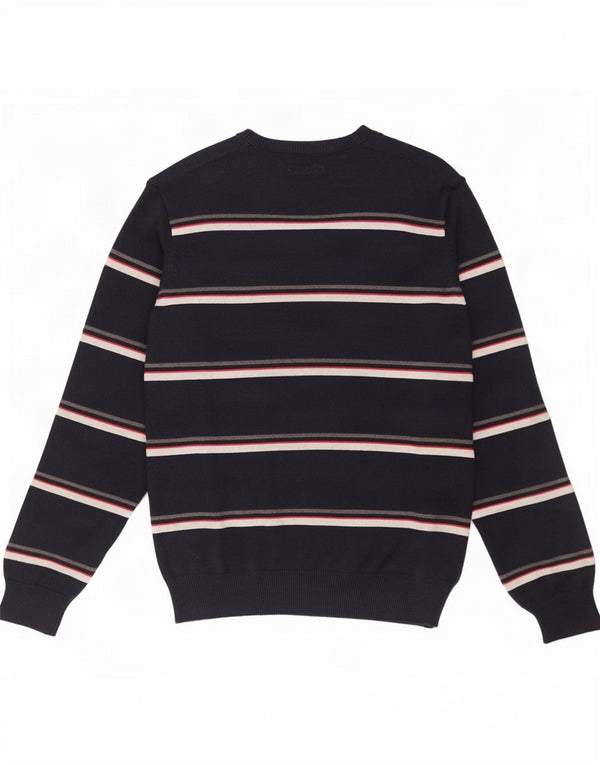 Marks & Spencer Suéter tipo jersey con cuello en V en color azul Harbor para hombre, rayas azul marino medianas