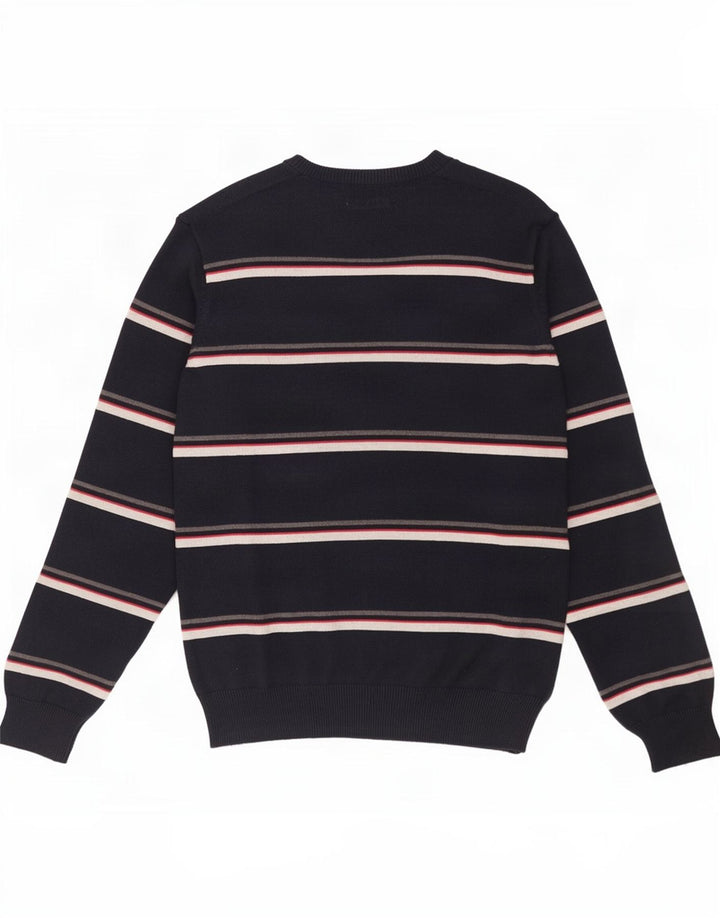Marks & Spencer Suéter tipo jersey con cuello en V en color azul Harbor para hombre, rayas azul marino medianas