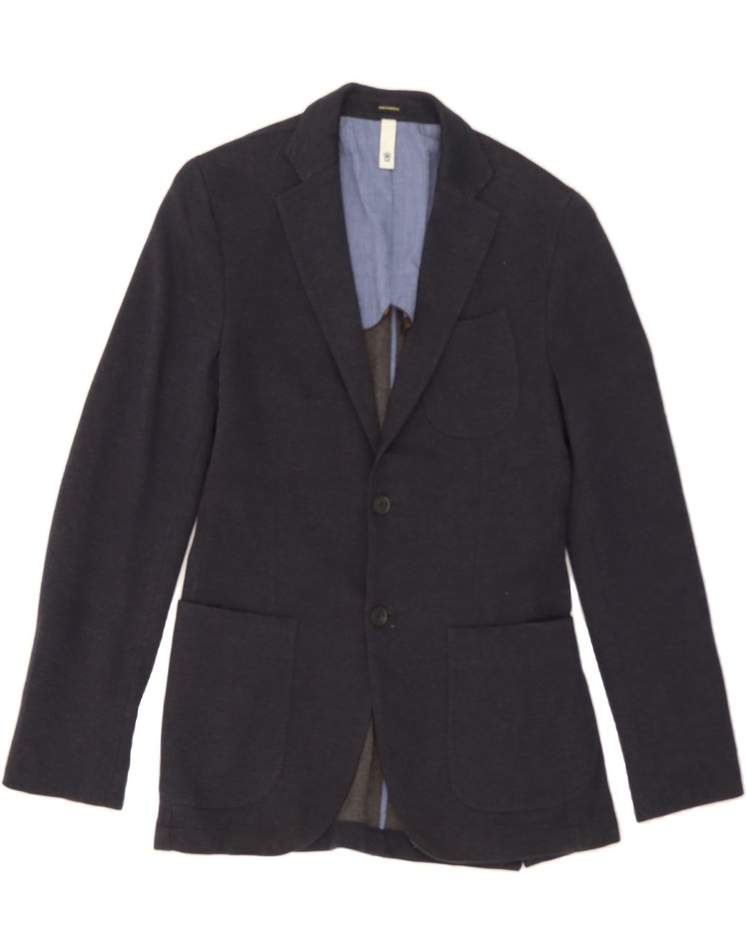 MASSIMO DUTTI Mens 2 Button Blazer Jacket EU 46 Small Navy Blue Vintage Massimo Dutti and Second-Hand Massimo Dutti from Messina Hembry 