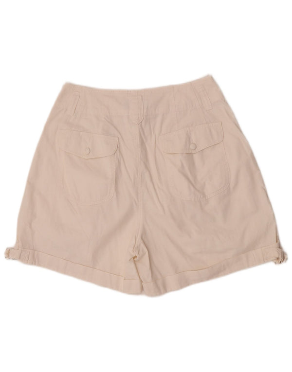 Vintage mujer cintura alta chino pantalones cortos medio W28 blanco apagado