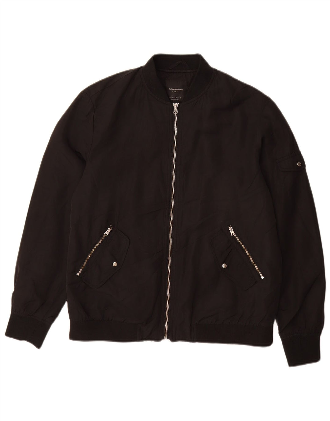 ZARA Chaqueta Bomber Mujer UK 10 Small Negro