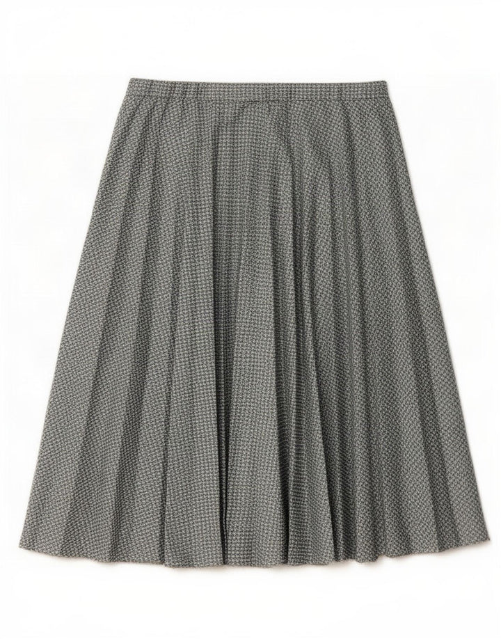 Falda plisada vintage para mujer W30 pata de gallo gris medio