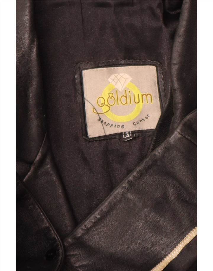 Vintage hombres chaqueta de cuero Reino Unido 40 grande negro