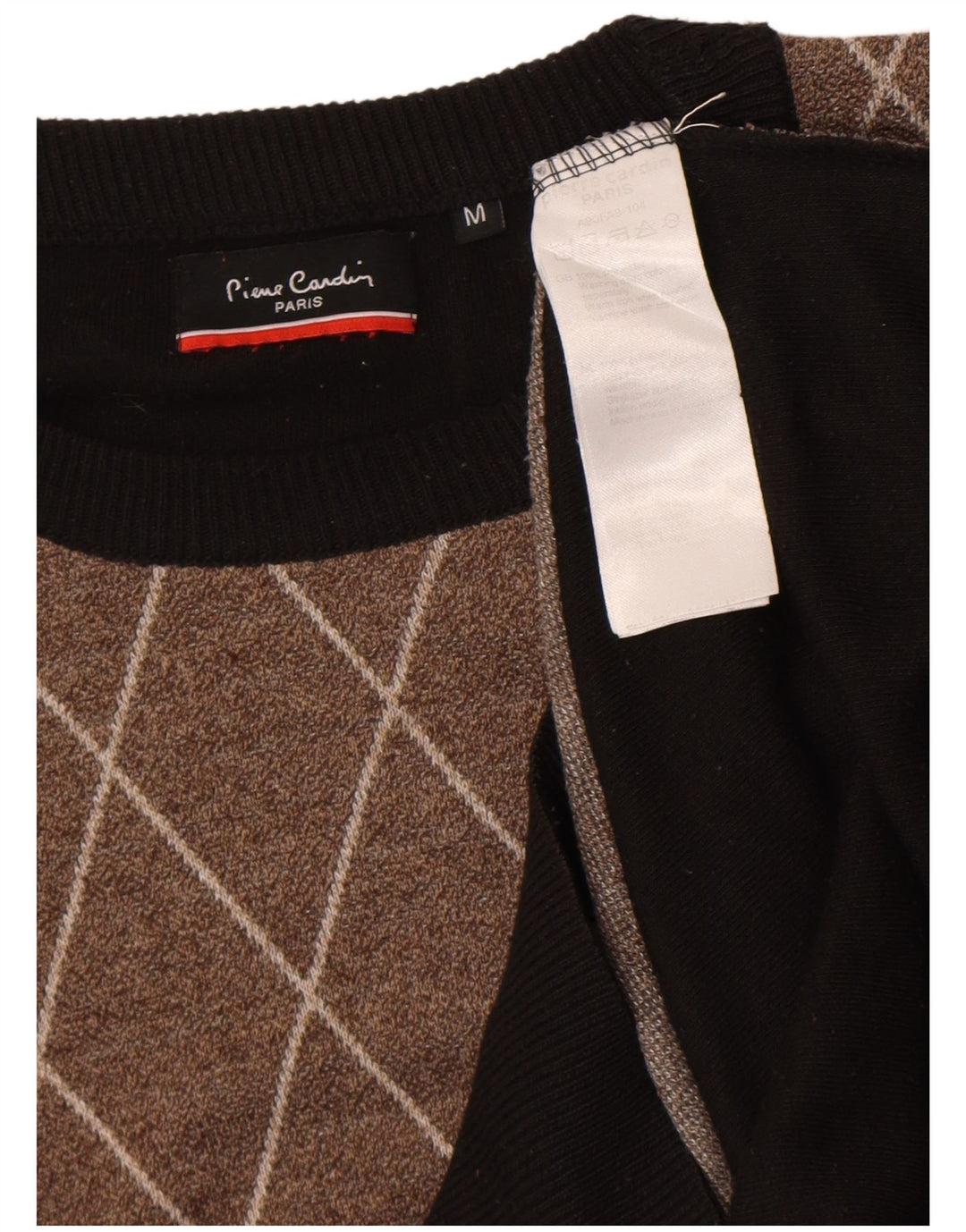 Pierre Cardin Jersey De Cuello Redondo Para Hombre Jersey Medium Negro Argyle/Diamante