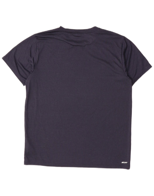 New Balance Camiseta para hombre Top Large Azul marino Rayas diplomáticas Poliéster
