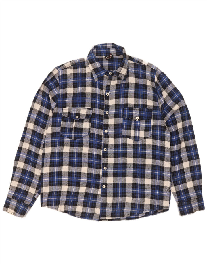 Camisa de franela Rip Curl para hombre con cuadros azules grandes