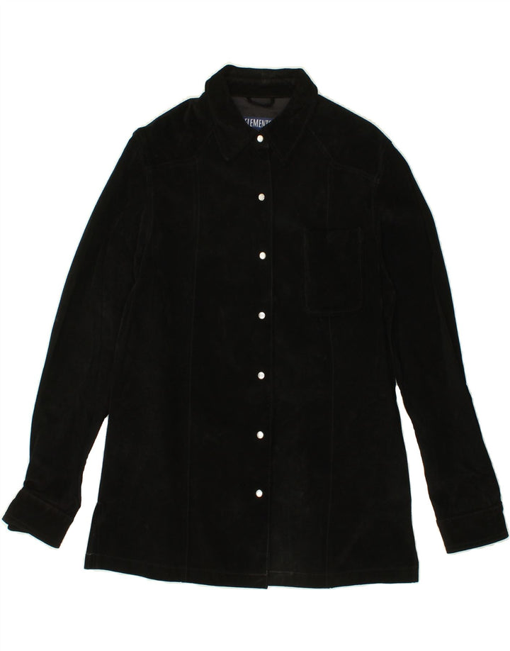 ELEMENTS Womens Leather Jacket EU 36 Small Black Leather | Vintage Elements | Thrift | Second-Hand Elements | Used Clothing | Messina Hembry 