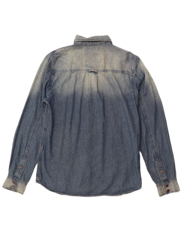 Saltrock Camisa Vaquera Vintage Fit Con Lavado Ácido Para Hombre Algodón Azul Pequeño