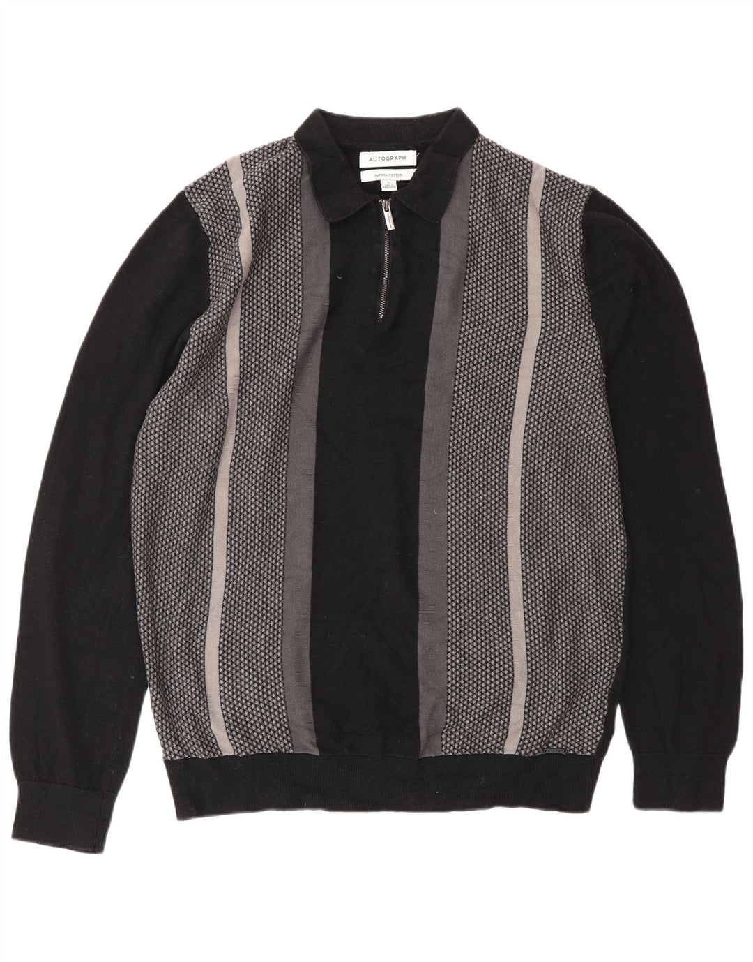 Marks & Spencer - Jersey con cuello tipo polo para hombre, talla grande, color negro