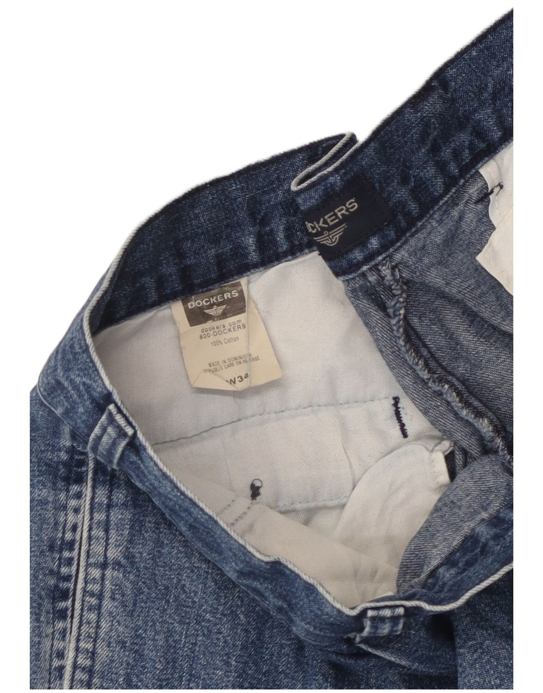 Dockers Shorts De Mezclilla Para Mujer W34 Algodón Azul Grande