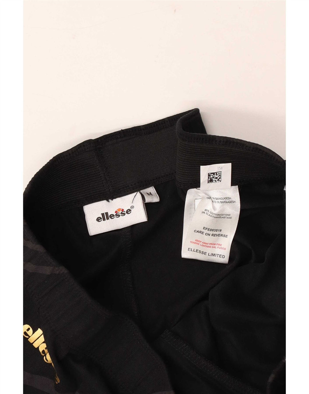 Ellesse Leggings Capri para Mujer UK 40 Mediano Negro Algodón Geométrico