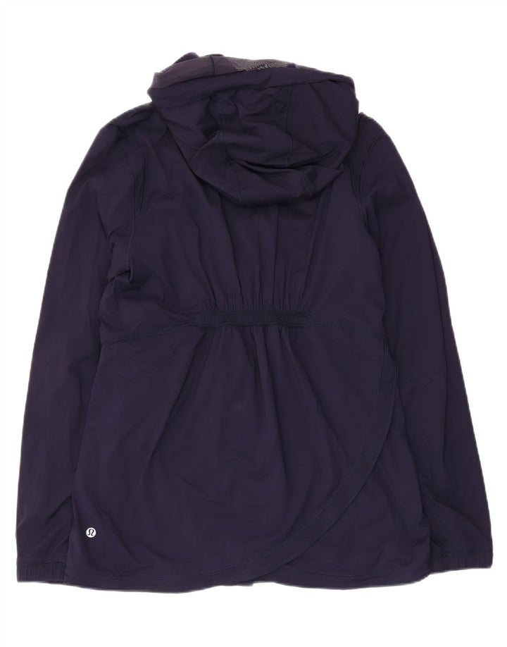 Lululemon - Chaqueta cortavientos con capucha para mujer, talla 8, nailon azul marino mediano