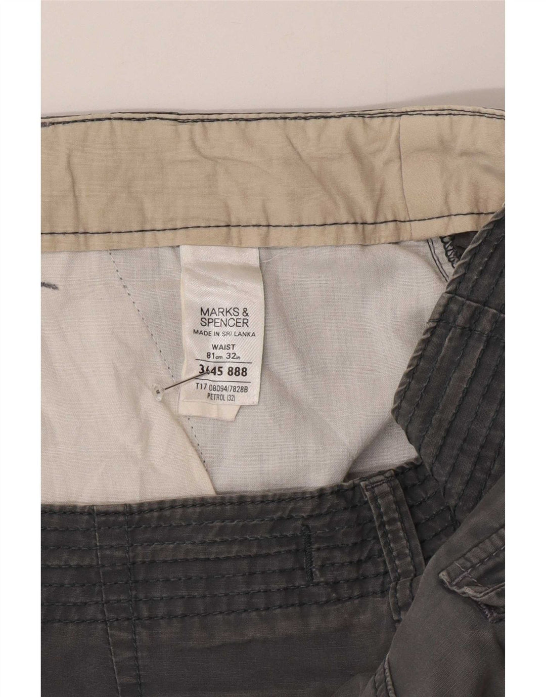 Marks & Spencer Pantalones cortos tipo cargo para hombre W32 Algodón gris medio