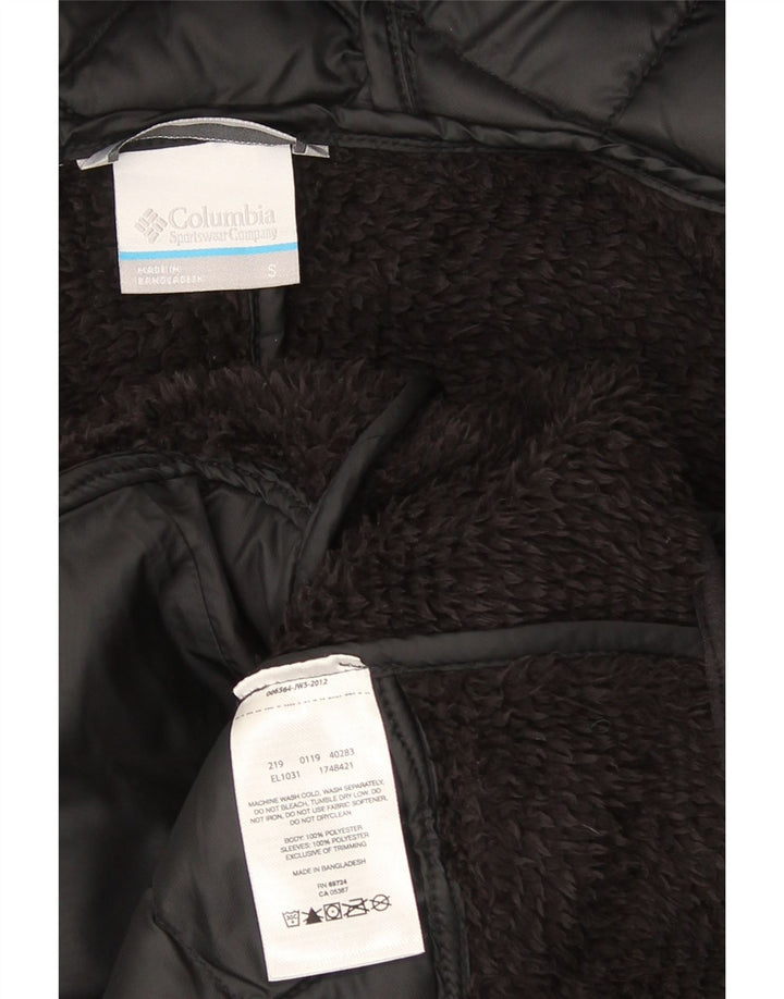 Columbia Chaqueta polar acolchada con capucha para mujer UK 10 Small Poliéster negro