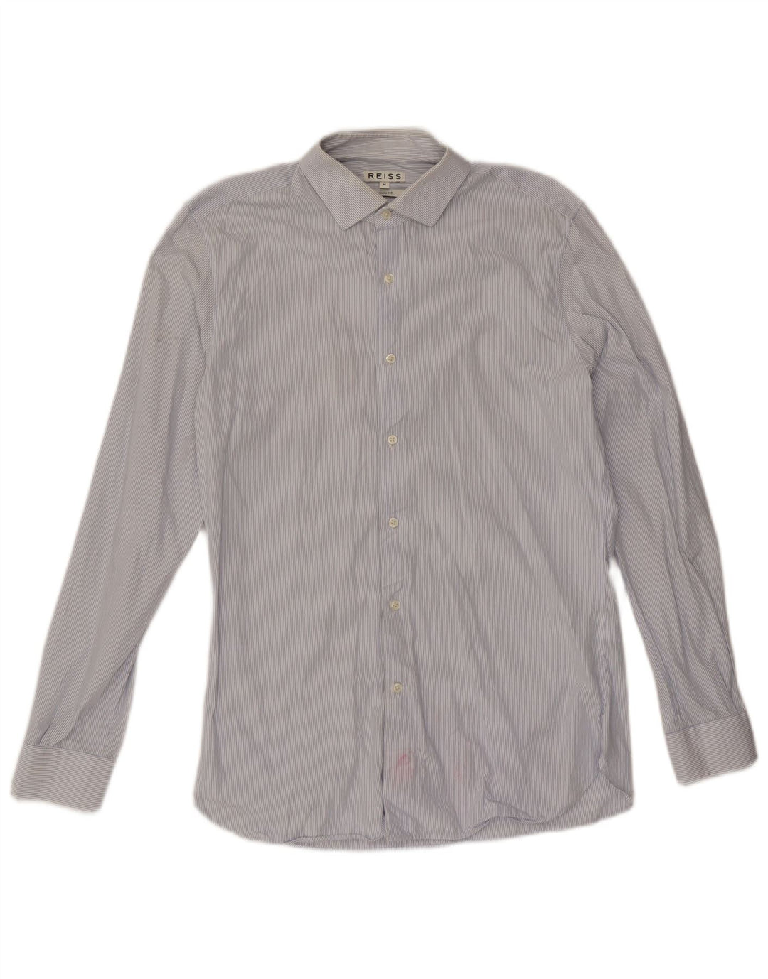 Camisa Reiss Hombre Slim Fit De Algodón A Rayas Azul Medio