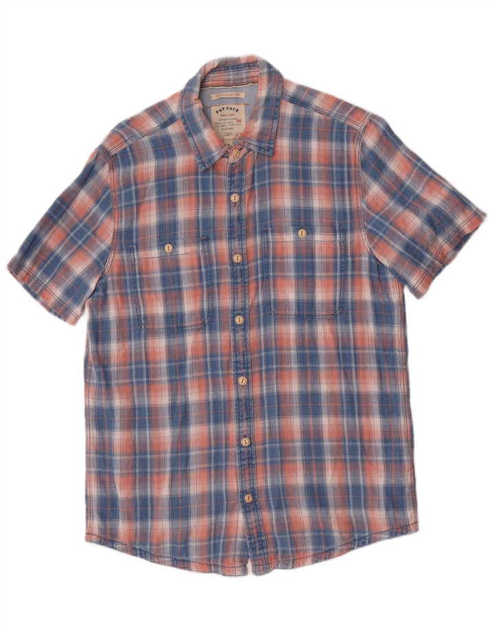 Camisa de corte regular y manga corta para hombre de Fat Face Algodón a cuadros en azul pequeño