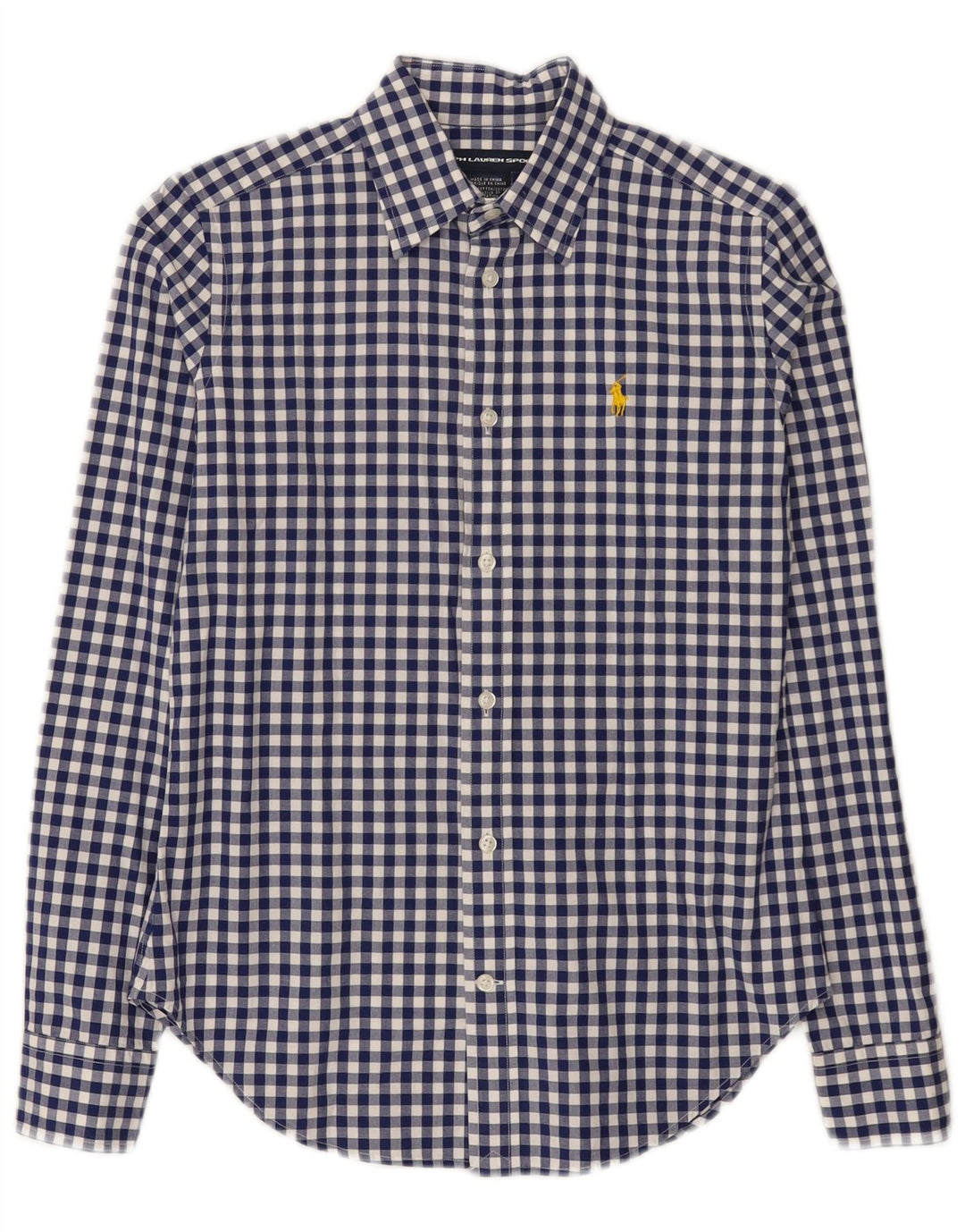 Ralph Lauren Camisa para mujer US 6 Medio Azul Gingham Algodón