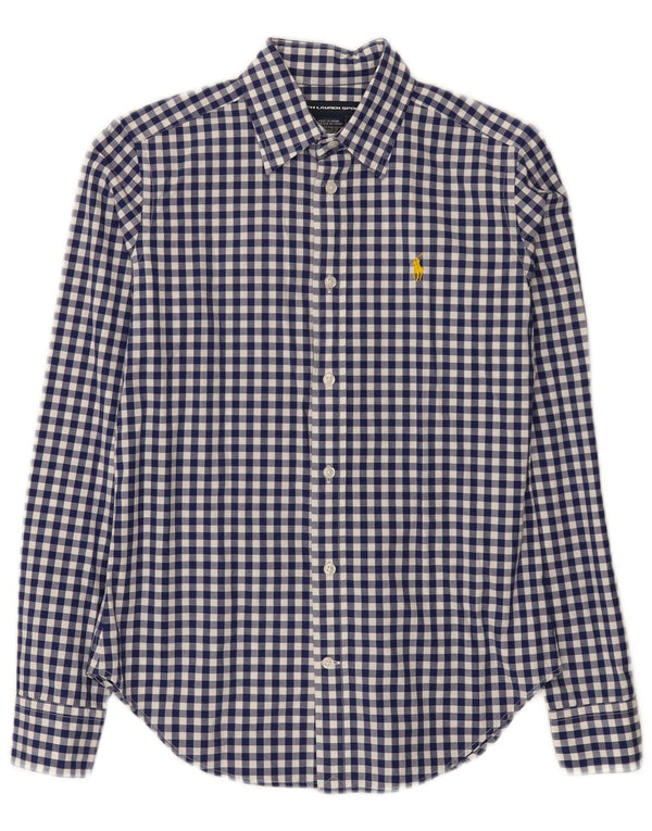 Ralph Lauren Camisa para mujer US 6 Medio Azul Gingham Algodón