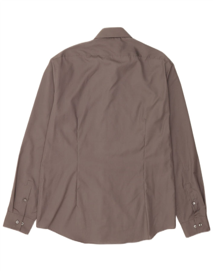 Calvin Klein Camisa ajustada para hombre Suze 41 16 Algodón gris grande