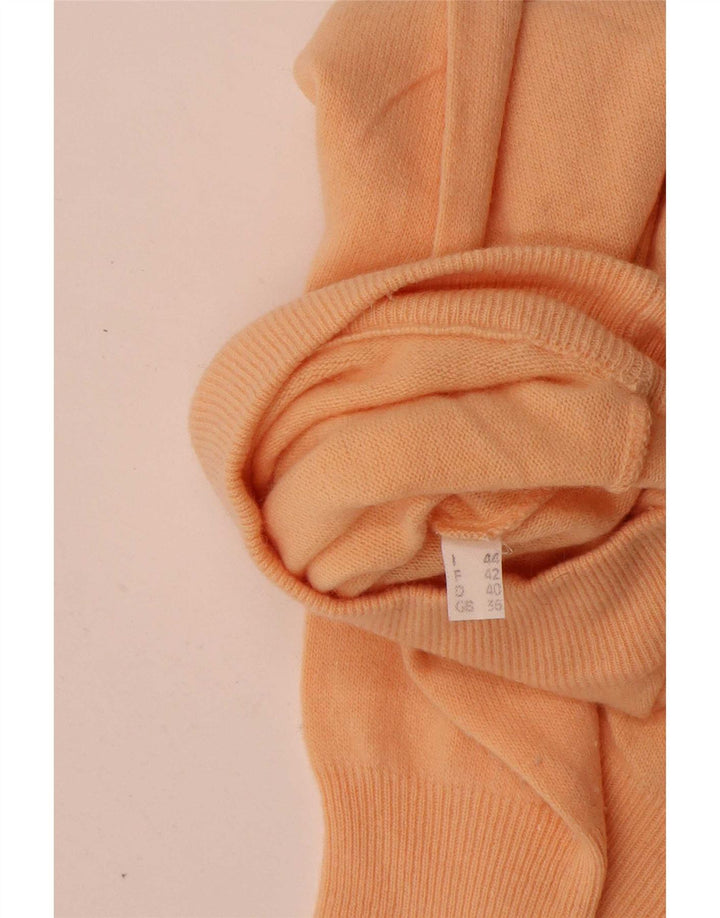 Vintage mujer tortuga cuello jersey suéter IT 44 lana naranja mediana