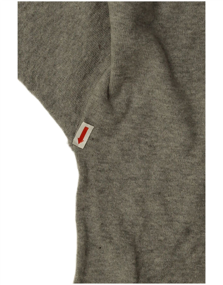 Zara Jersey extragrande con cuello barco para mujer, talla 44, color gris medio moteado