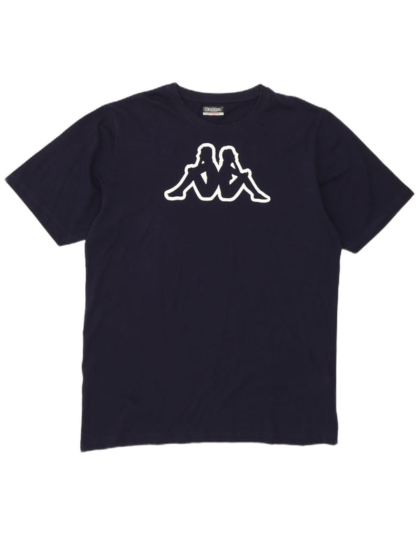 KAPPA Camiseta gráfica para hombre Top XL Azul marino Algodón