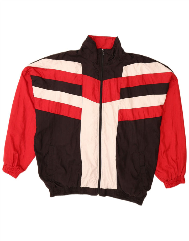 VINTAGE Chaqueta de chándal para hombre XL Poliamida multicolor con bloques de color