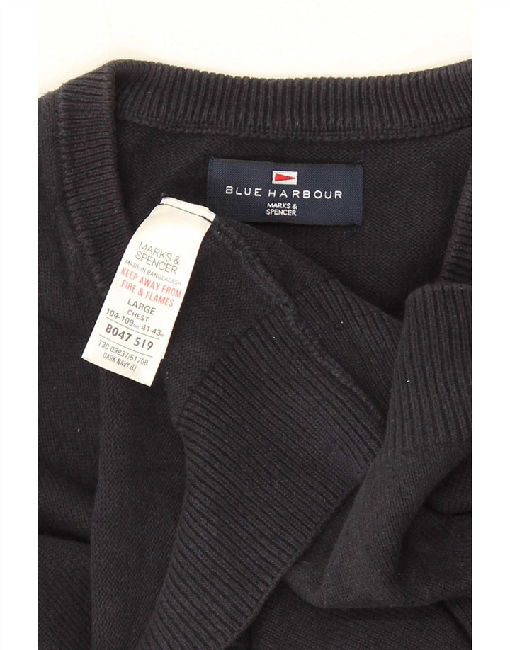 Marks & Spencer - Camiseta sin mangas para hombre, color azul marino, talla grande, algodón azul marino