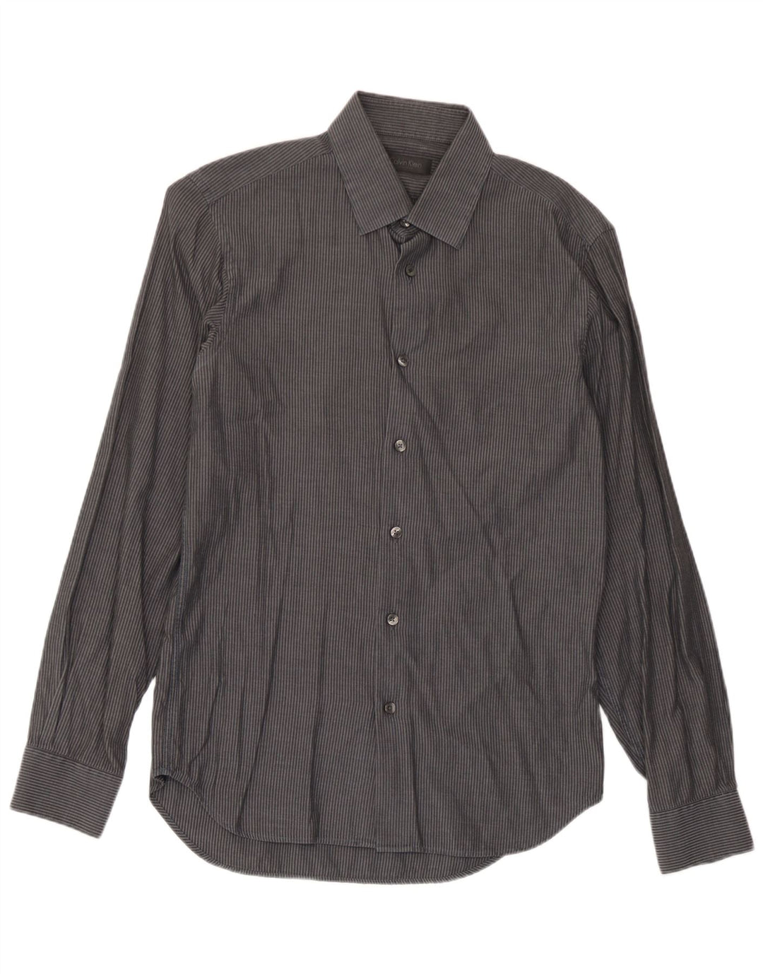 Camisa Calvin Klein para hombre talla 40 algodón a rayas gris medio