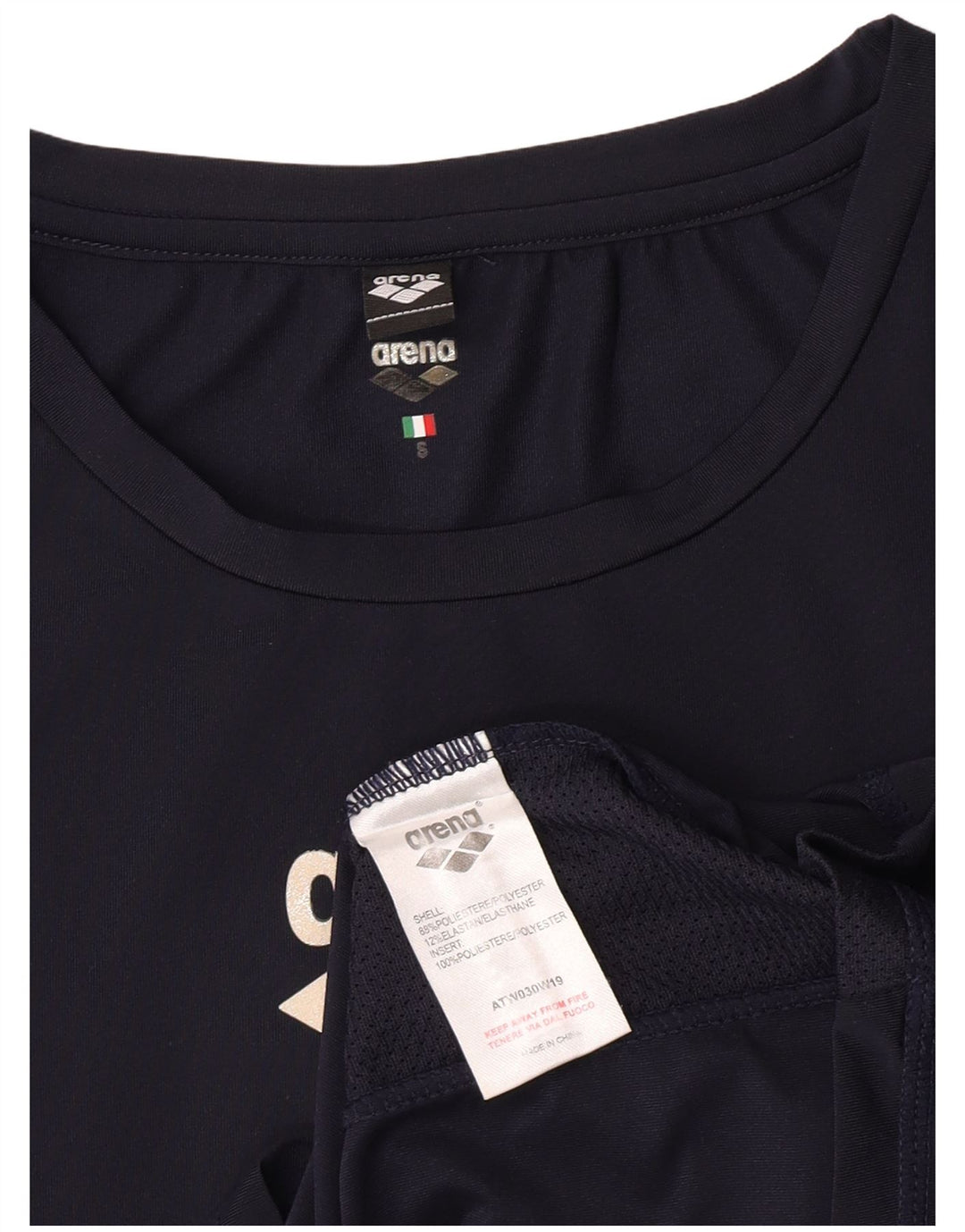 Arena Camiseta gráfica para mujer Top UK 10 Small Azul marino Poliéster