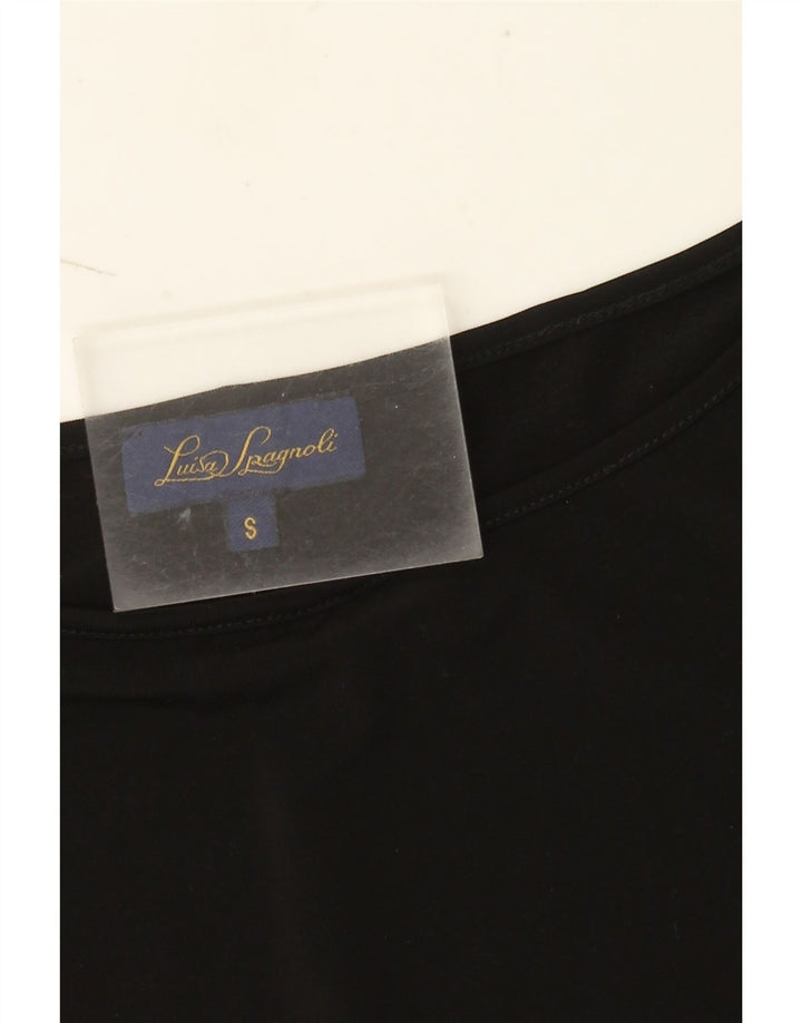 Luisa Spagnoli Top para mujer manga 3/4 UK 8 Small Negro
