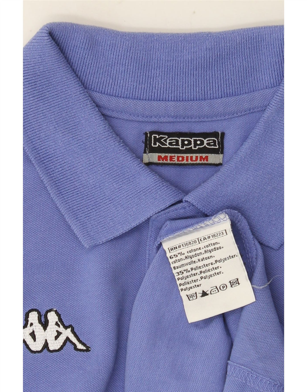 Polo Kappa Hombre Algodón Azul Medio
