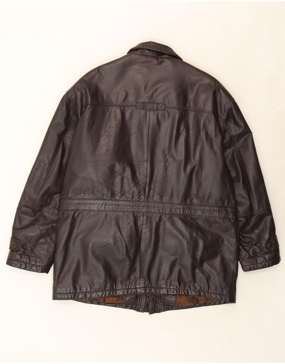 ST. BERNARD Mens Leather Jacket UK 40 Large Brown Leather Vintage St. Bernard and Second-Hand St. Bernard from Messina Hembry 