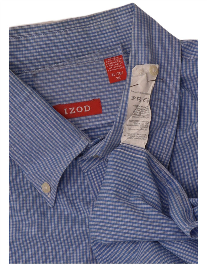 IZOD Camisa Hombre XL Algodón Cuadros Azul