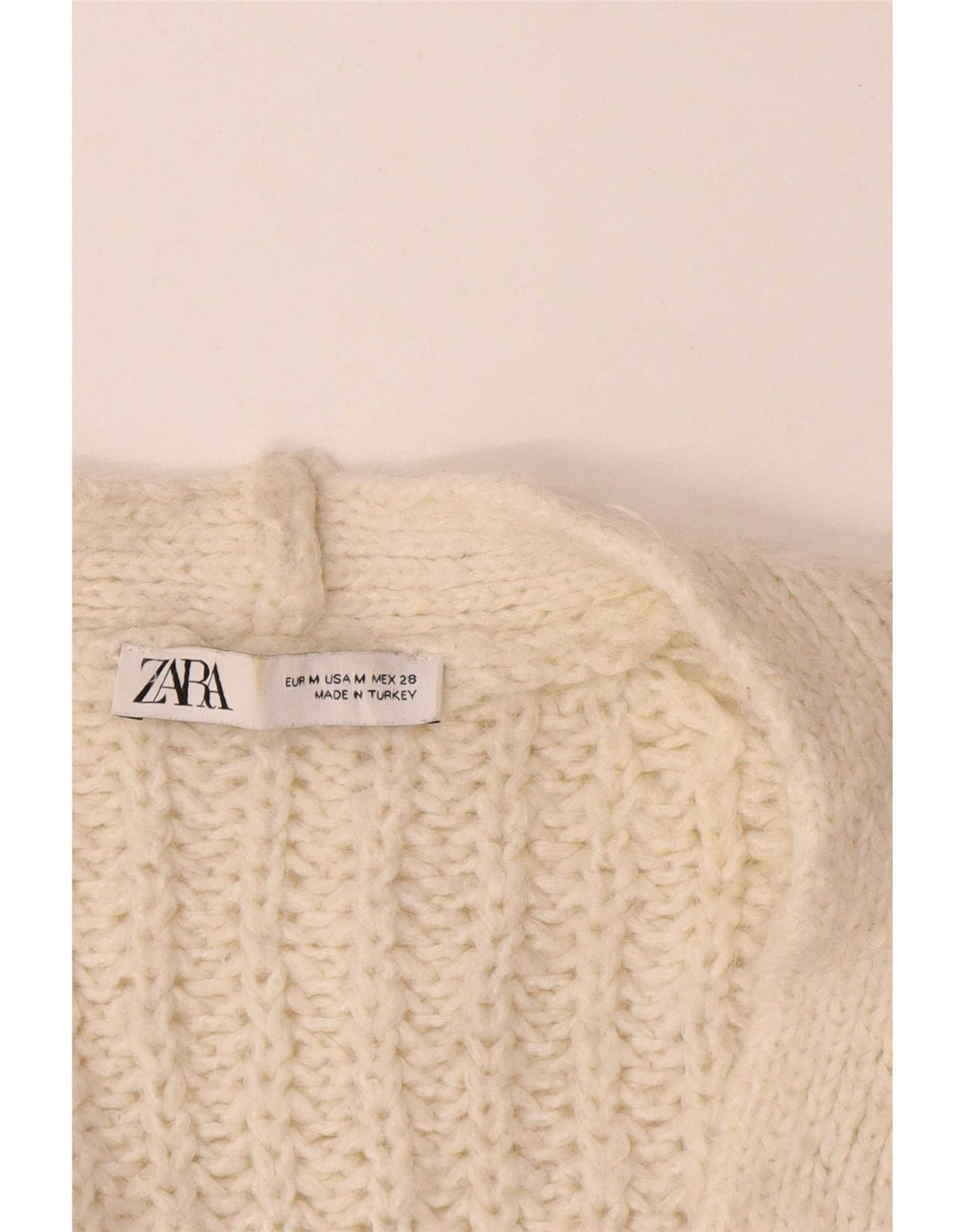 Zara Mujer Suéter Cárdigan Abierto De Gran Tamaño Reino Unido 44 Acrílico Beige Medio