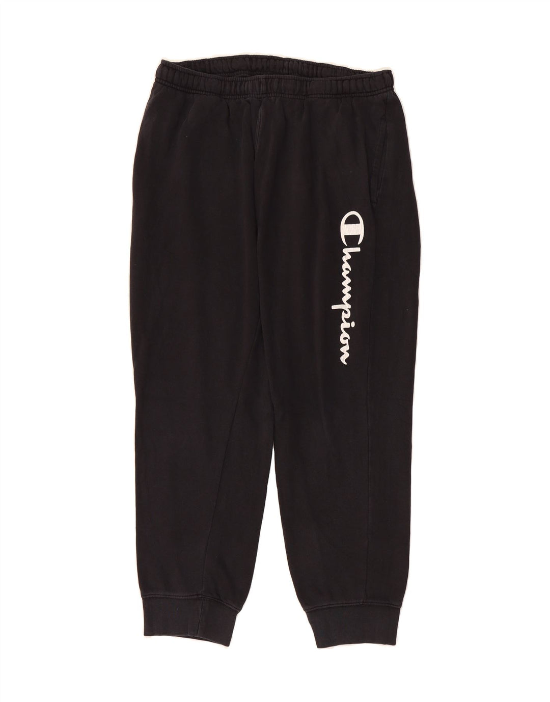 CHAMPION Mens Graphic Tracksuit Trousers Joggers Large  Black Vintage Champion and Second-Hand Champion from Messina Hembry 